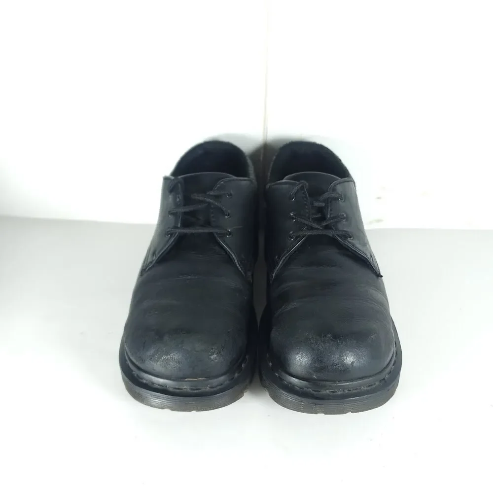 Dr. Martens Francesca Women's US8 UK6 Leather Chunky Heel Black Derby Oxford